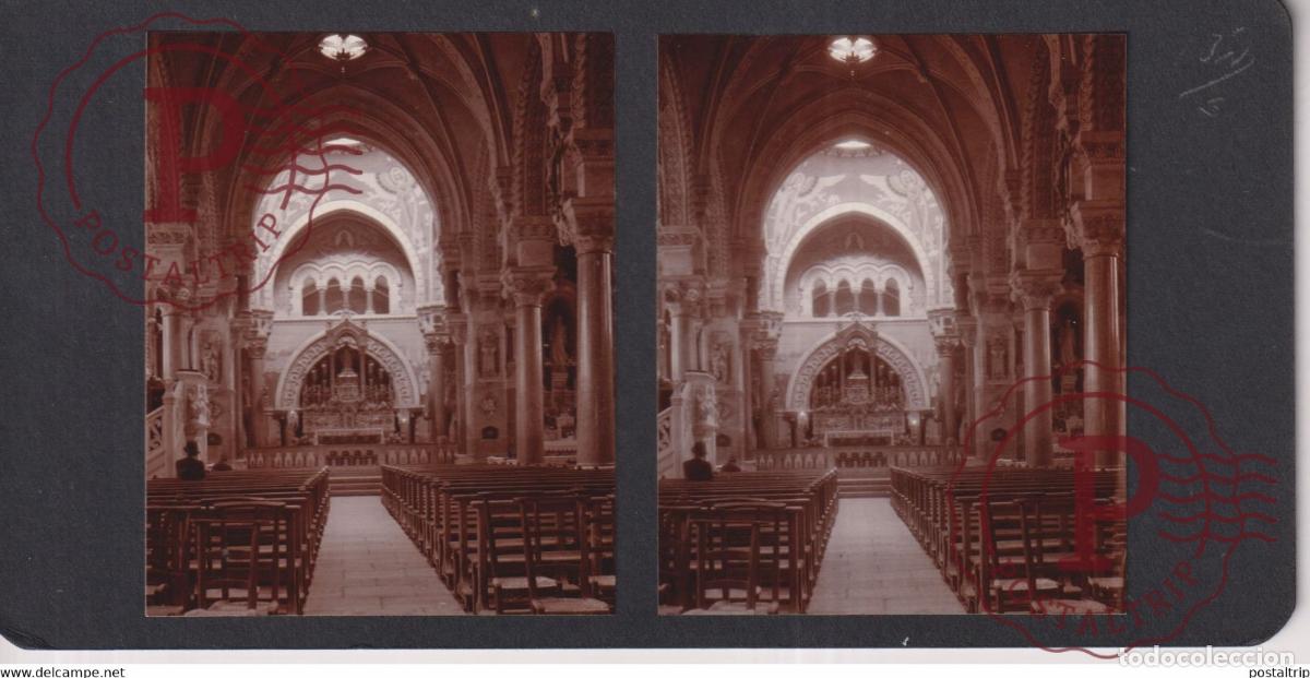Fotograf&iacute;a antigua: 07 ARDECHE INTERIEUR EGLISE LALOUVESC FRANCE +-17*9CM ESTEREOSCOPICA STEREOSCOPIC francestereo