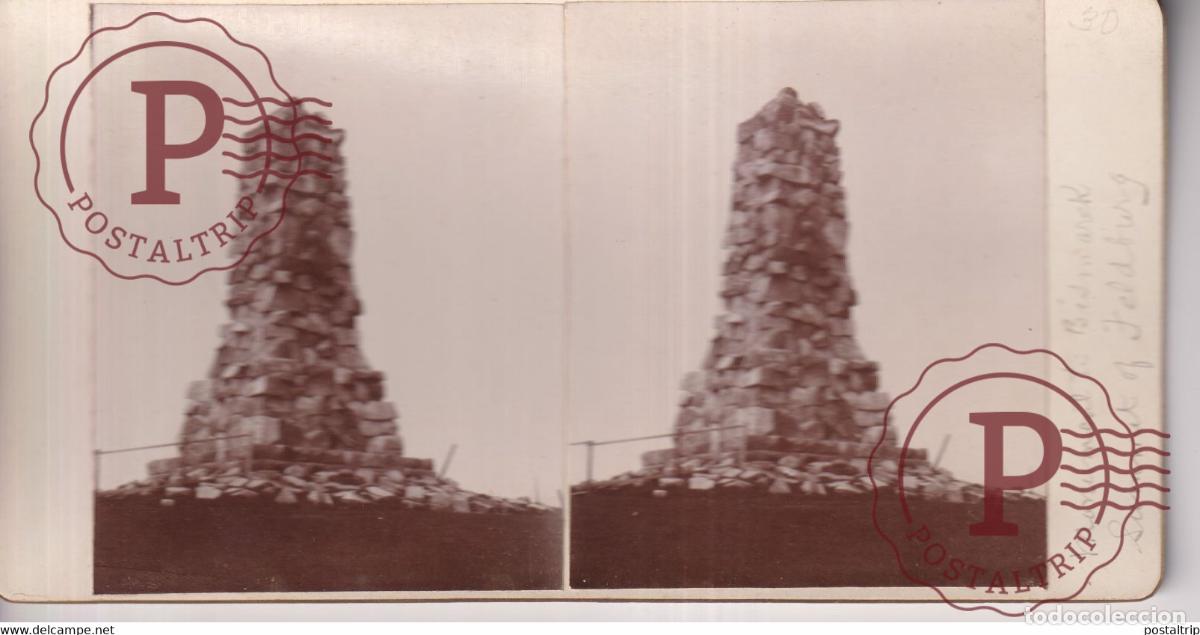 Fotograf&iacute;a antigua: Bismarck Denkmal Feldberg, Germany +-17*9CM ESTEREOSCOPICA STEREOSCOPIC francestereo