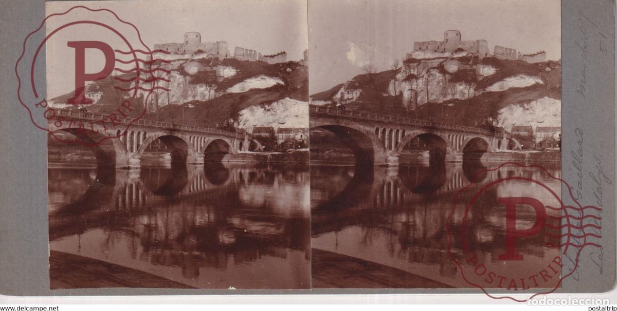 Alte Fotografie: CHATEAU GAILLARD Eure Les Andelys 27 FRANCE +-17*9CM ESTEREOSCOPICA STEREOSCOPIC francestereo