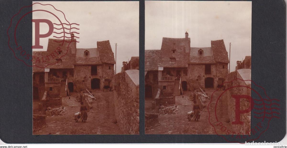 Alte Fotografie: ST SAINT COME ESPALION 12 Aveyron FERME FARM FRANCE +-17*9CM ESTEREOSCOPICA STEREOSCOPIC francest