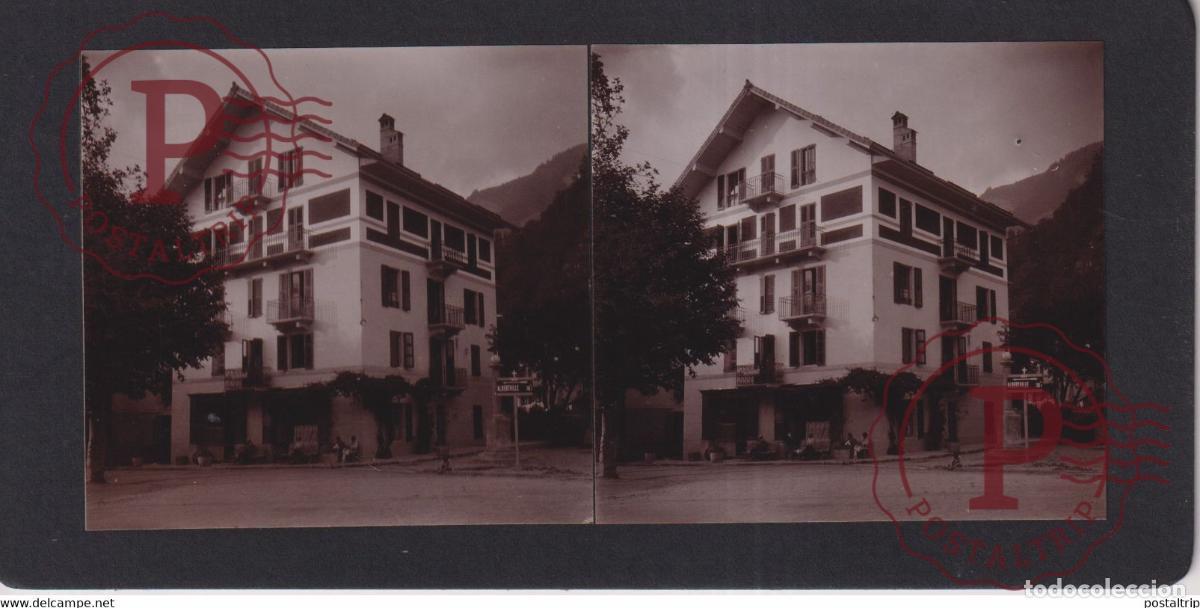 Alte Fotografie: 73 Savoie BEAUFORT-SUR-DORON HOTEL VIALLET FRANCE +-17*9CM ESTEREOSCOPICA STEREOSCOPIC franceste