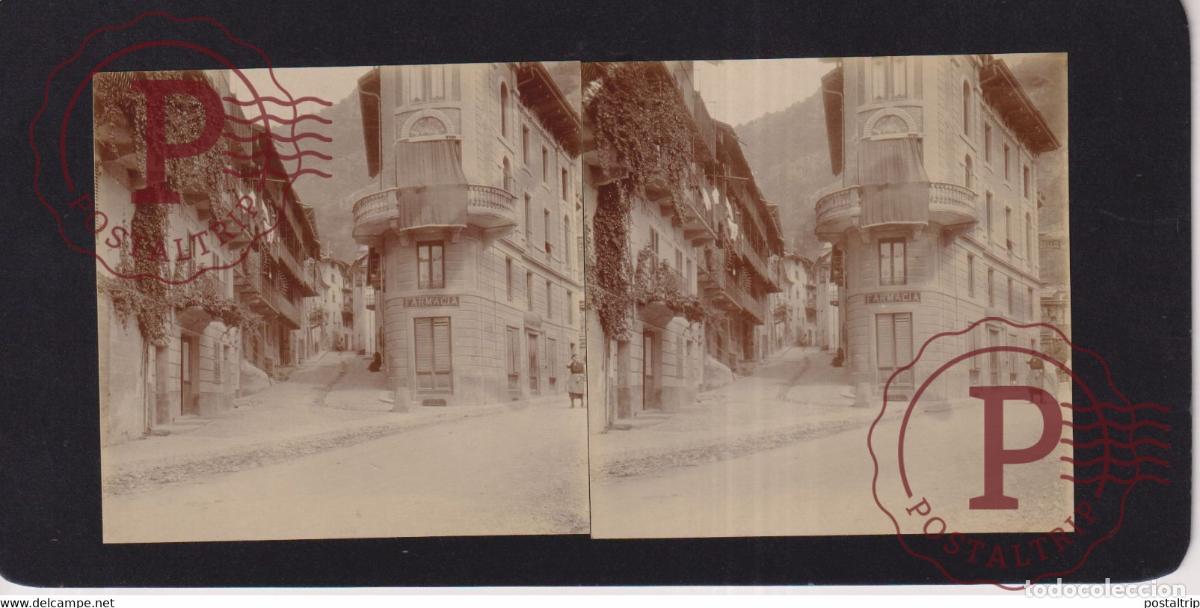Photographie ancienne: LA CHATILLON FARMACIA FRANCE Pharmacy-Pharmacie +-17*9CM ESTEREOSCOPICA STEREOSCOPIC francestereo