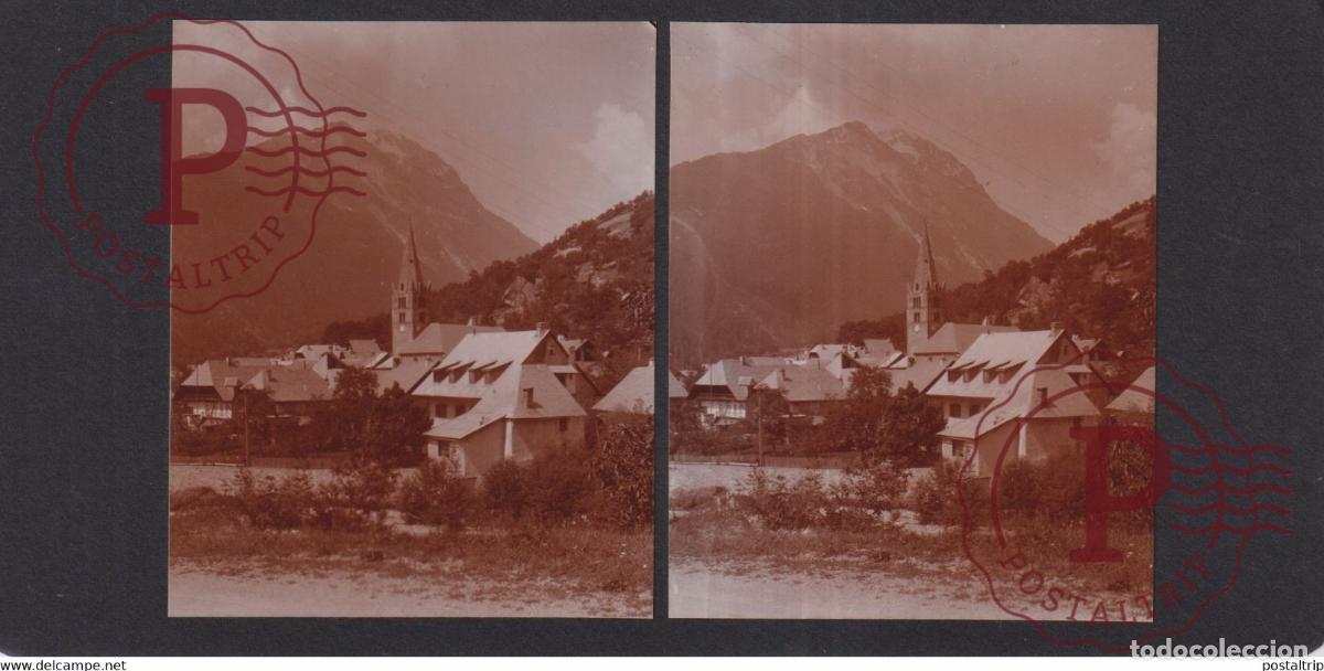 Photographie ancienne: VALLOUISE AILEFROIDE 05 Hautes Alpes HOTEL ECRINS FRANCE +-17*9CM ESTEREOSCOPICA STEREOSCOPIC fr