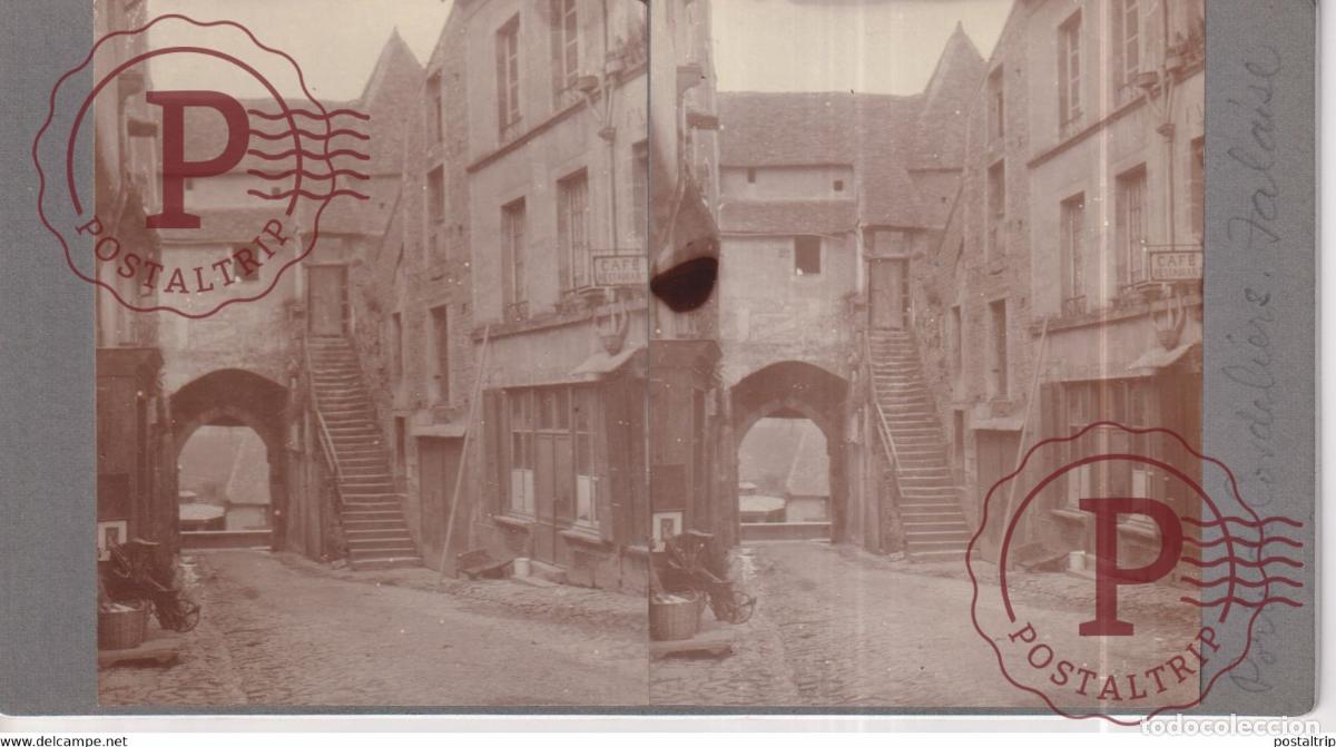 Fotograf&iacute;a antigua: FALAISE CALVADOS 14 FRANCE PORTE DE CORDELIERE +-17*9CM ESTEREOSCOPICA STEREOSCOPIC francestereo