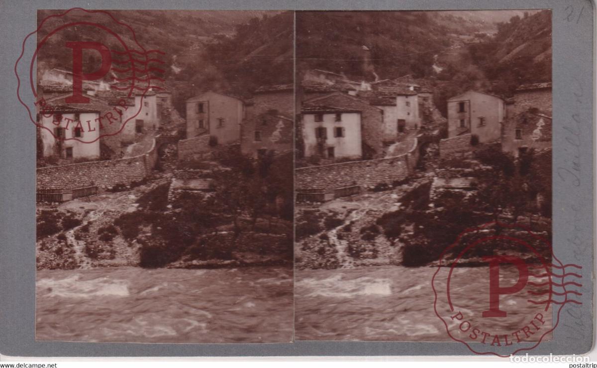 Fotograf&iacute;a antigua: VOLLAGE ABOVE ZUILLAN FRANCE +-17*9CM ESTEREOSCOPICA STEREOSCOPIC francestereo