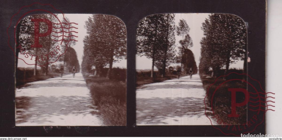 Fotograf&iacute;a antigua: NORMANDY CYCLING BICI BICICLETA VELO +-17*9CM ESTEREOSCOPICA STEREOSCOPIC francestereo