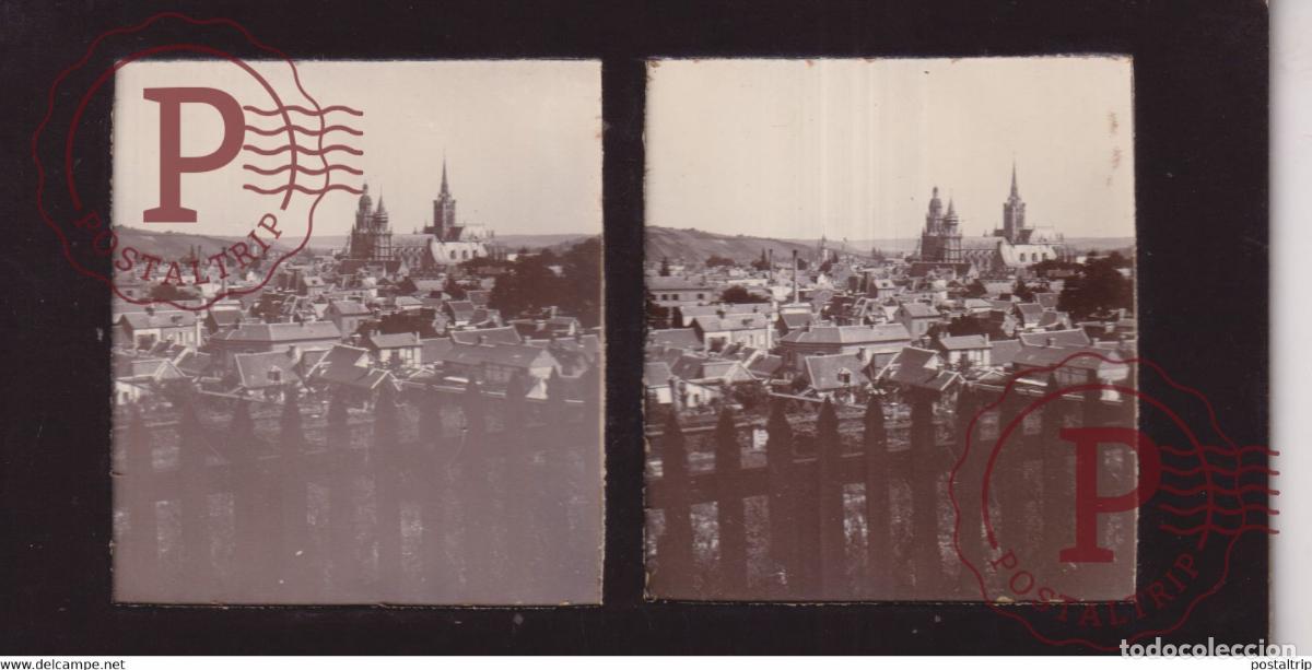 Fotograf&iacute;a antigua: 27 Eure Evreux VUE PRISE DU GARE FROM RAILWAY STATION +-17*9CM ESTEREOSCOPICA STEREOSCOPIC franc