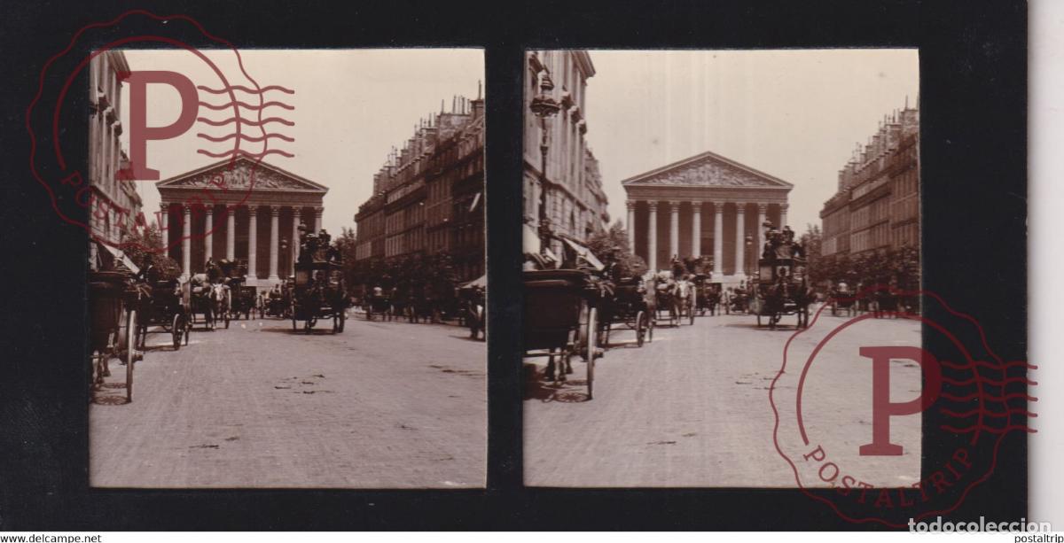 Fotograf&iacute;a antigua: PARIS 75 RUE ROYALE ET LA MADELEINE FRANCE +-17*9CM ESTEREOSCOPICA STEREOSCOPIC francestereo