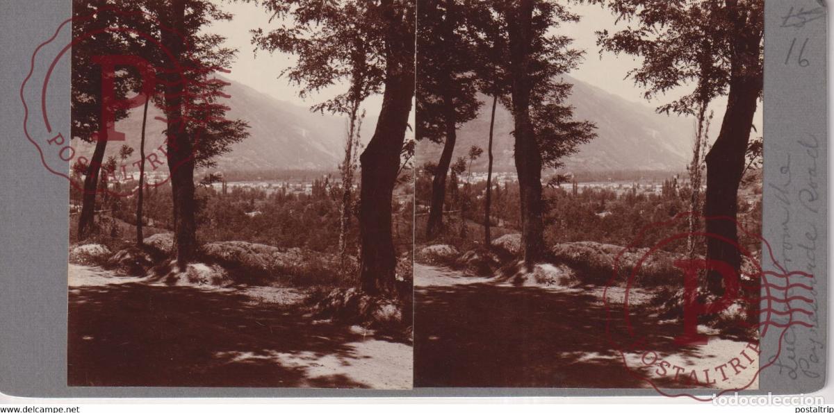 Alte Fotografie: 65 Hautes Pyr&eacute;n&eacute;es LUCHON PRIS DU RUE DE Peyresourde FRANCE +-17*9CM ESTEREOSCOPICA STEREOSCOPIC fr