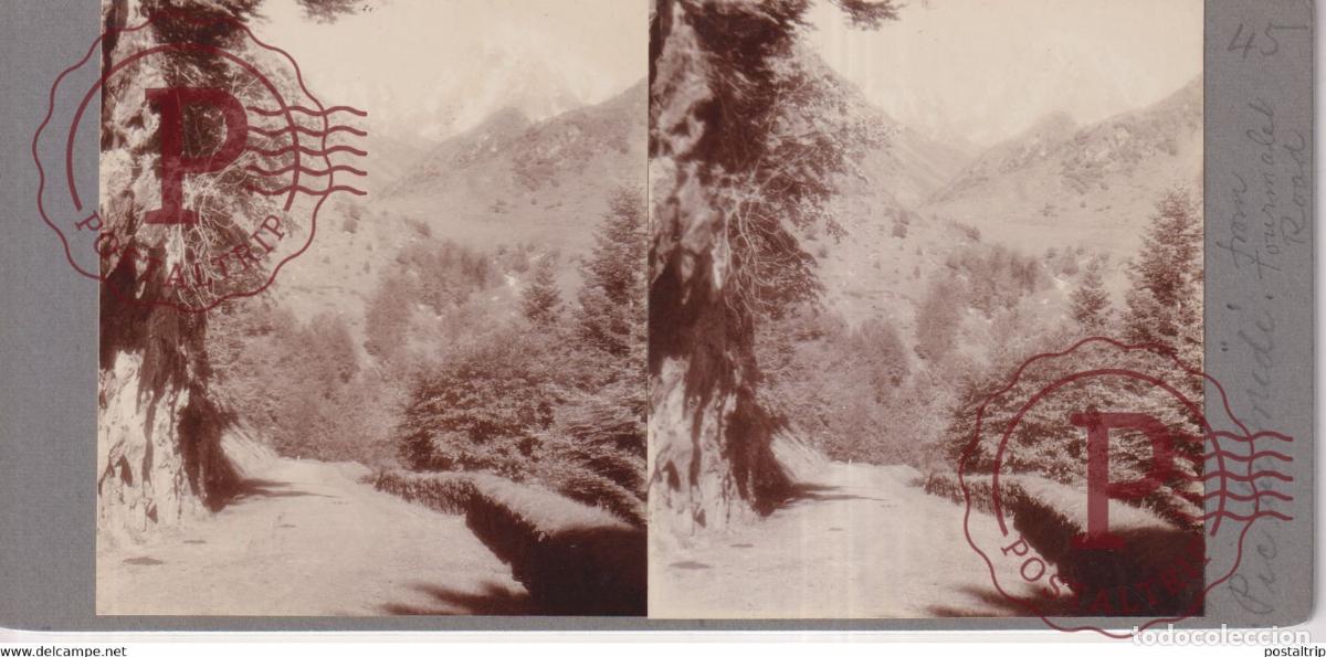 Alte Fotografie: 65 Hautes Pyr&eacute;n&eacute;es PIC DU MIDI RUE TOURMALET FRANCE +-17*9CM ESTEREOSCOPICA STEREOSCOPIC francest