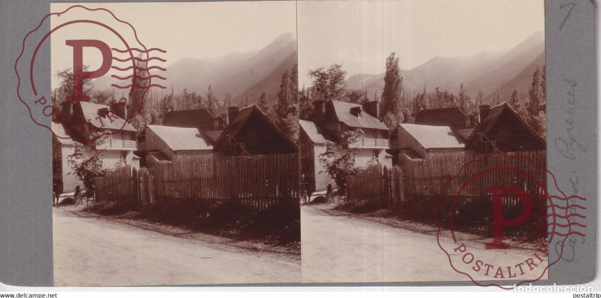 Alte Fotografie: 65 Hautes Pyr&eacute;n&eacute;es Cazeaux FRANCE +-17*9CM ESTEREOSCOPICA STEREOSCOPIC francestereo