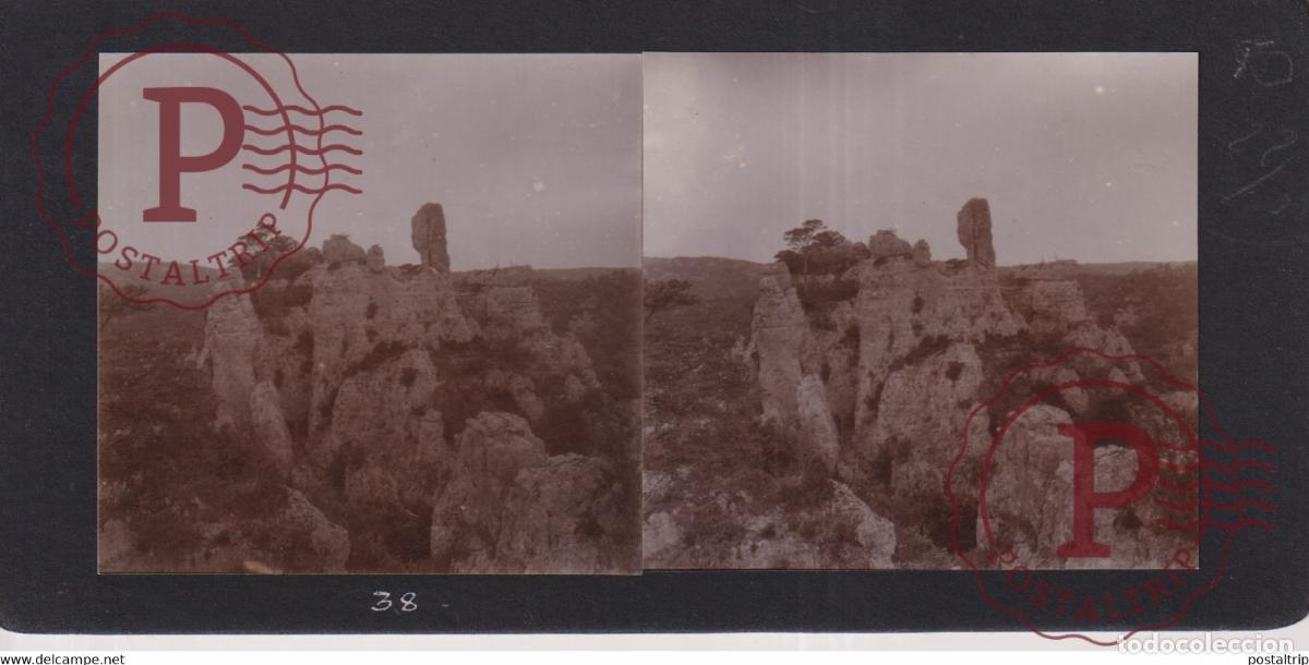 Fotograf&iacute;a antigua: MONTPELLIER LE VIEUX TARN CAUSSE NOIR FRANCE +-17*9CM ESTEREOSCOPICA STEREOSCOPIC francestereo