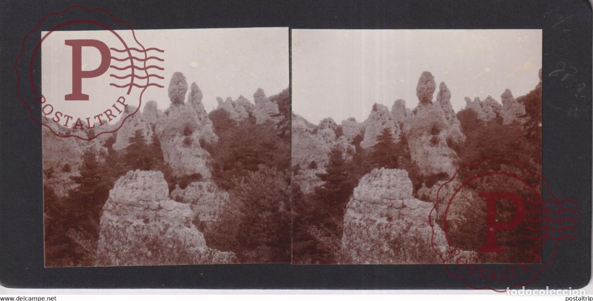 Fotograf&iacute;a antigua: MONTPELLIER LE VIEUX TARN CAUSSE NOIR CEVENNES FRANCE +-17*9CM ESTEREOSCOPICA STEREOSCOPIC frances