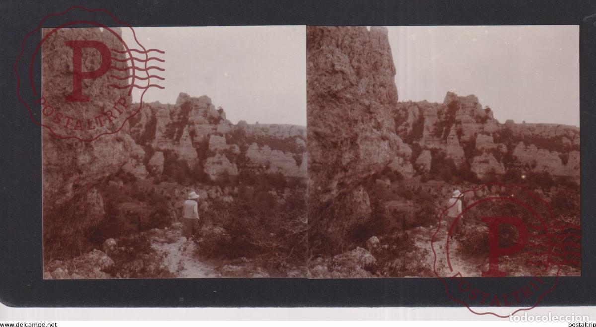 Fotograf&iacute;a antigua: MONTPELLIER LE VIEUX CEVENNES FRANCE +-17*9CM ESTEREOSCOPICA STEREOSCOPIC francestereo