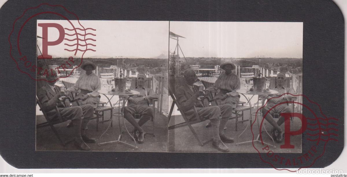 Antique Photography: 46 Lot CAFE ST JEAN ALVIGNAC ROCAMADOUR FRANCE photoThomas H Pettipher +-17*9CM ESTEREOSCOPICA STERE