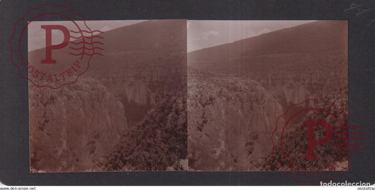 Fotograf&iacute;a antigua: Gorges du Verdon 04 Alpes de Haute Provence FRANCE +-17*9CM ESTEREOSCOPICA STEREOSCOPIC francest