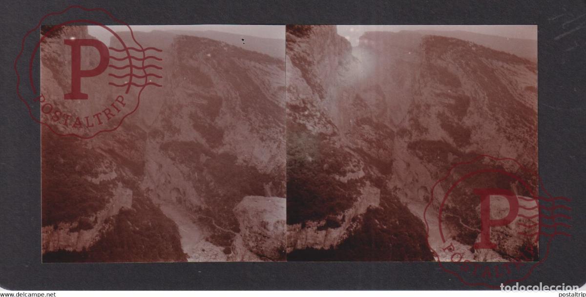 Fotograf&iacute;a antigua: Gorges du Verdon 04 Alpes de Haute Provence FRANCE +-17*9CM ESTEREOSCOPICA STEREOSCOPIC francest
