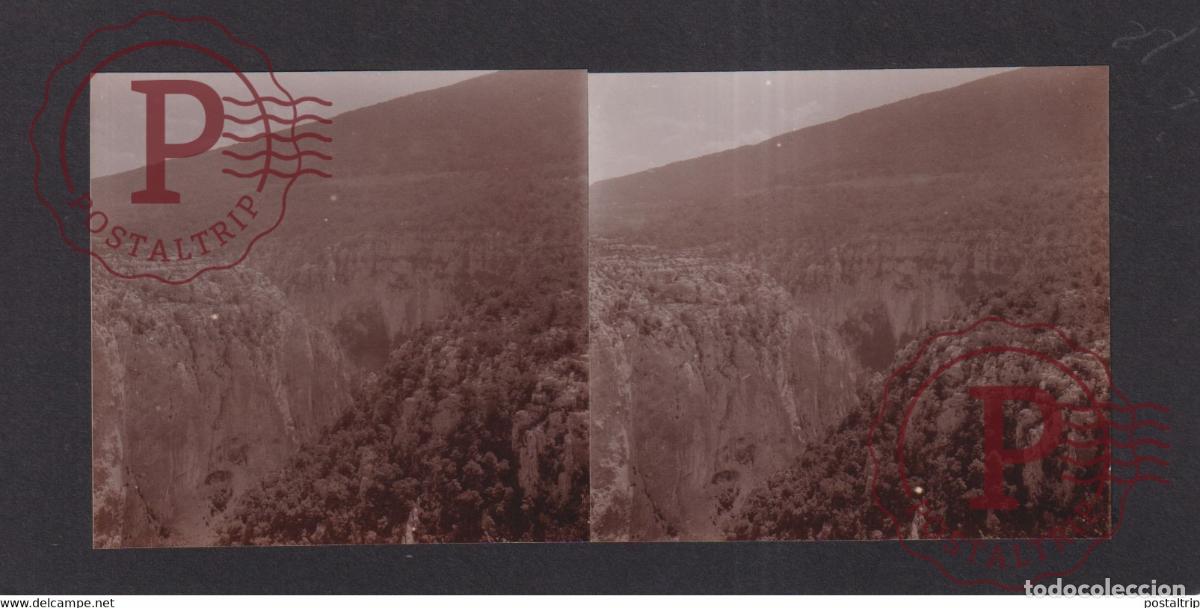 Fotograf&iacute;a antigua: Gorges du Verdon 04 Alpes de Haute Provence T H PETTIPHER FRANCE +-17*9CM ESTEREOSCOPICA STERE