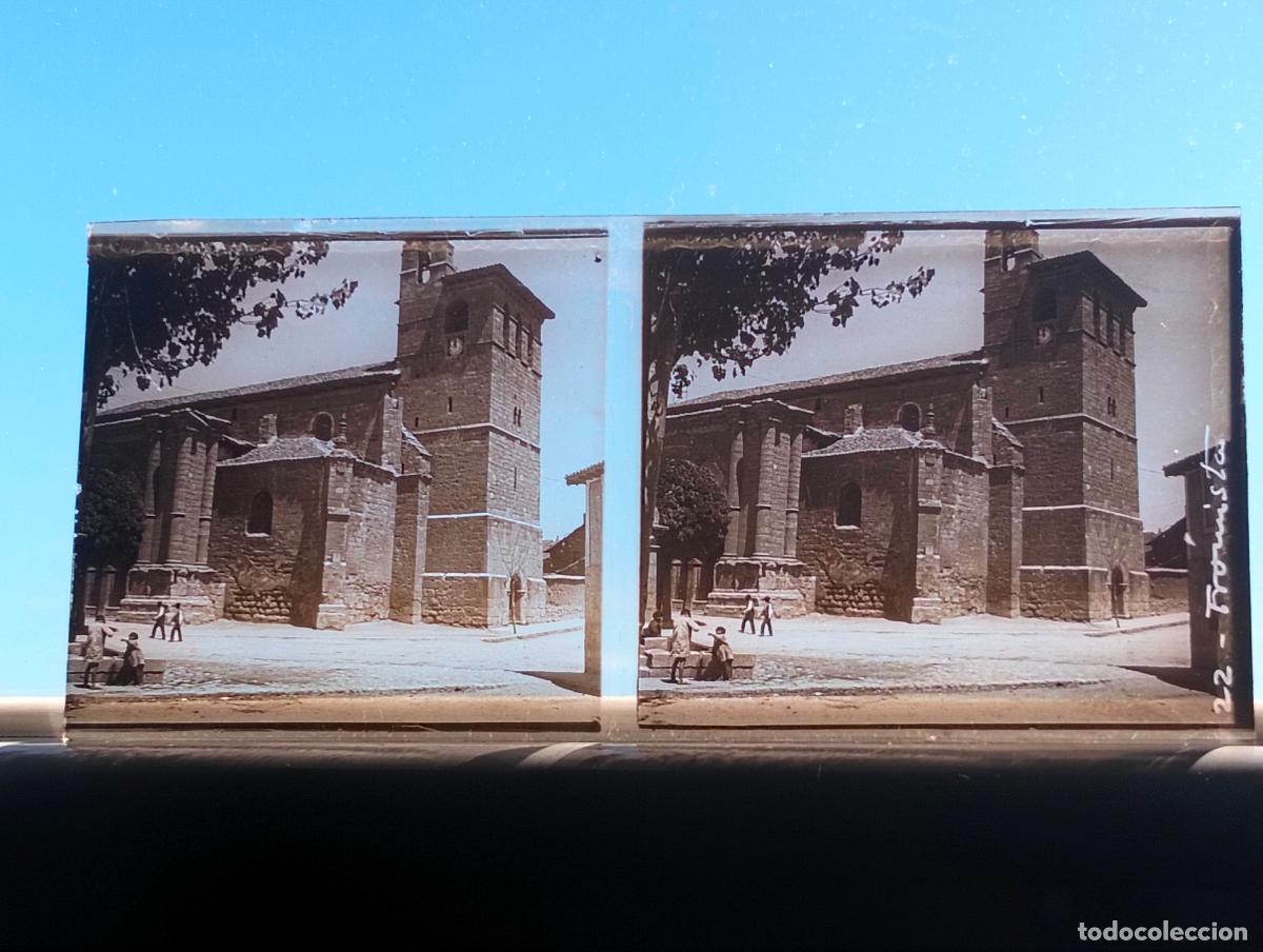 Fotograf&iacute;a antigua: FROMISTA PALENCIA VISTA ESTEREOSCOPICA EN CRISTAL 5,8 X 13 CM