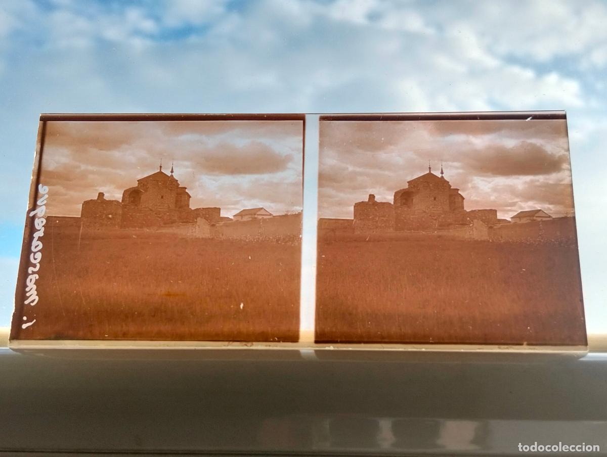 Fotograf&iacute;a antigua: MASCARAQUE TOLEDO VISTA ESTEREOSCOPICA EN CRISTAL 5,8 X 13 CM