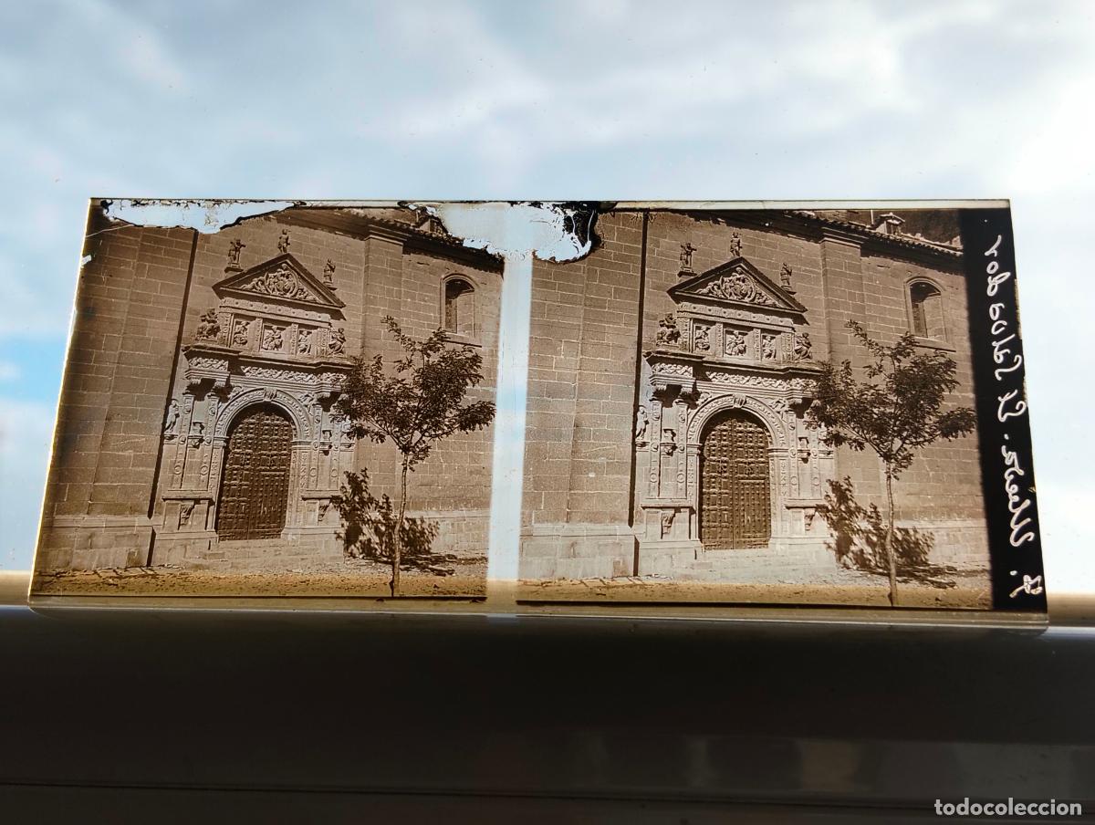 Fotograf&iacute;a antigua: UBEDA JAEN VISTA ESTEREOSCOPICA EN CRISTAL 5,8 X 13 CM