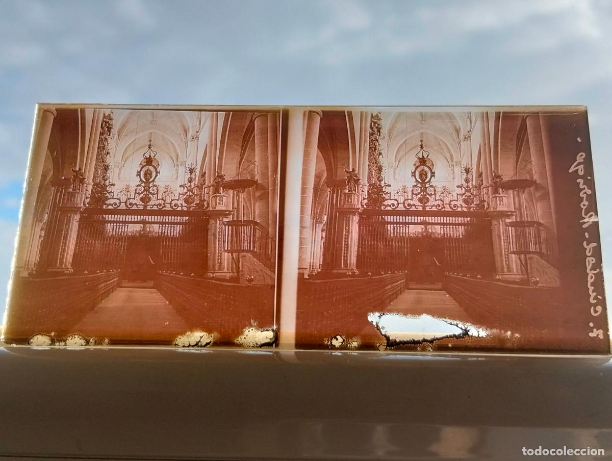 Fotograf&iacute;a antigua: CIUDAD RODRIGO SALAMANCA VISTA ESTEREOSCOPICA EN CRISTAL 5,8 X 13 CM