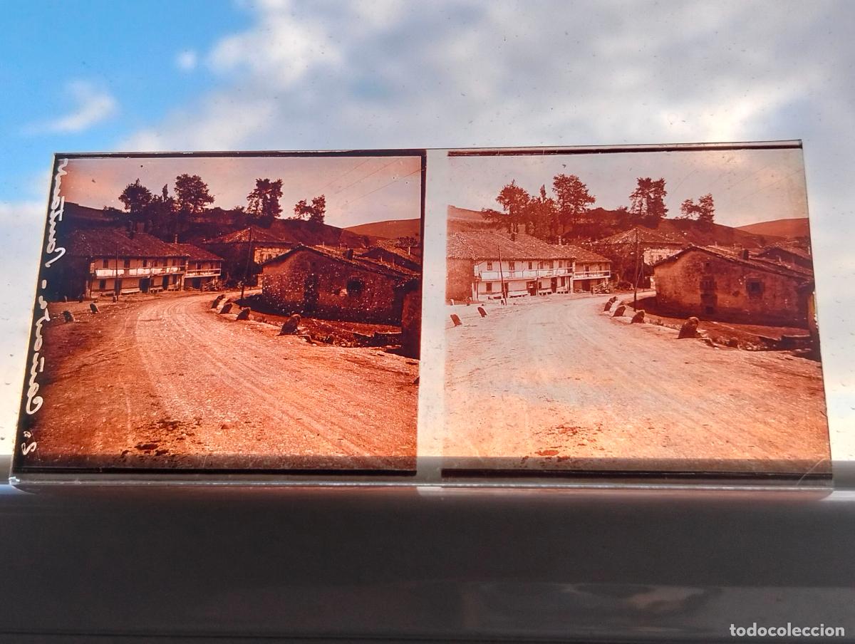 Fotograf&iacute;a antigua: LA CAVADA CANTABRIA VISTA ESTEREOSCOPICA EN CRISTAL 5,8 X 13 CM