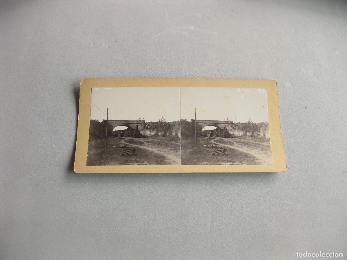 Fotograf&iacute;a antigua: FOTOGRAF&Iacute;A ESTEREOSC&Oacute;PICA DE UN TREN DE VAPOR. L&Iacute;NEA DE C&Oacute;RDOBA A M&Aacute;LAGA