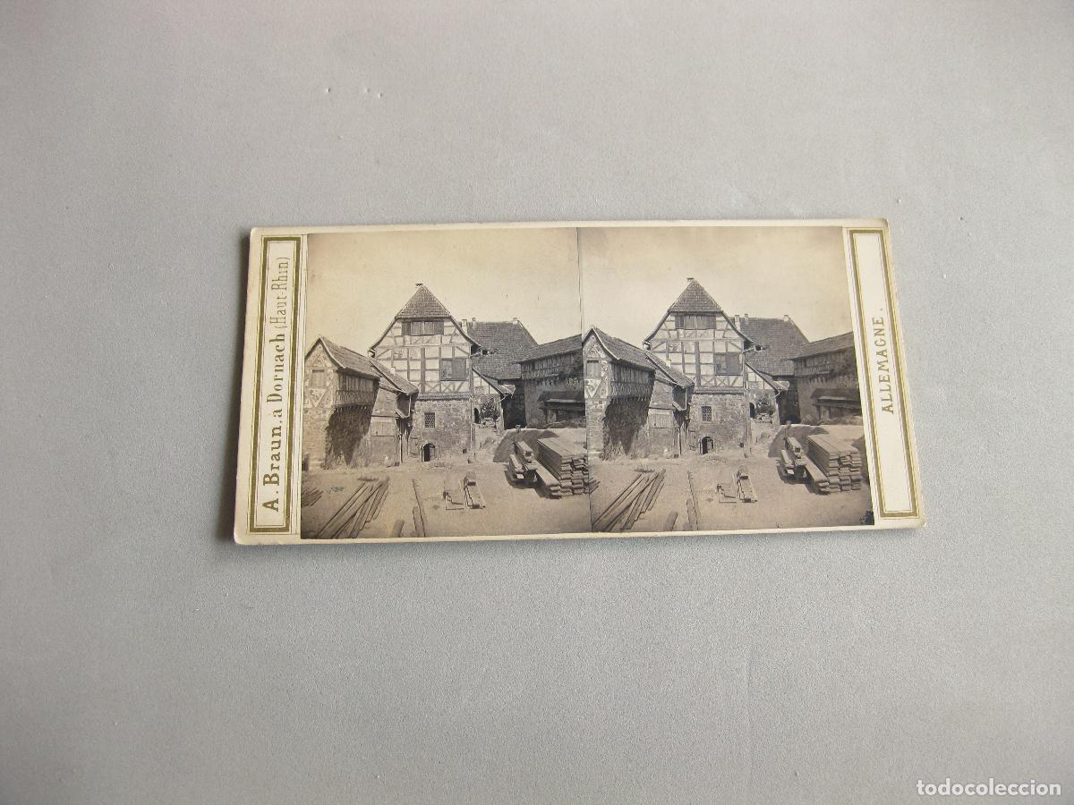 Fotograf&iacute;a antigua: FOTOGRAF&Iacute;A ESTEREOSC&Oacute;PICA DE UN CASTILLO. ALEMANIA. DIE WARTBURG BEI EISENACH