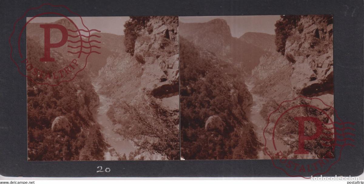 Fotograf&iacute;a antigua: Gorges du Verdon 04 Alpes de Haute Provence T H PETTIPHER FRANCE +-17*9CM ESTEREOSCOPICA STERE