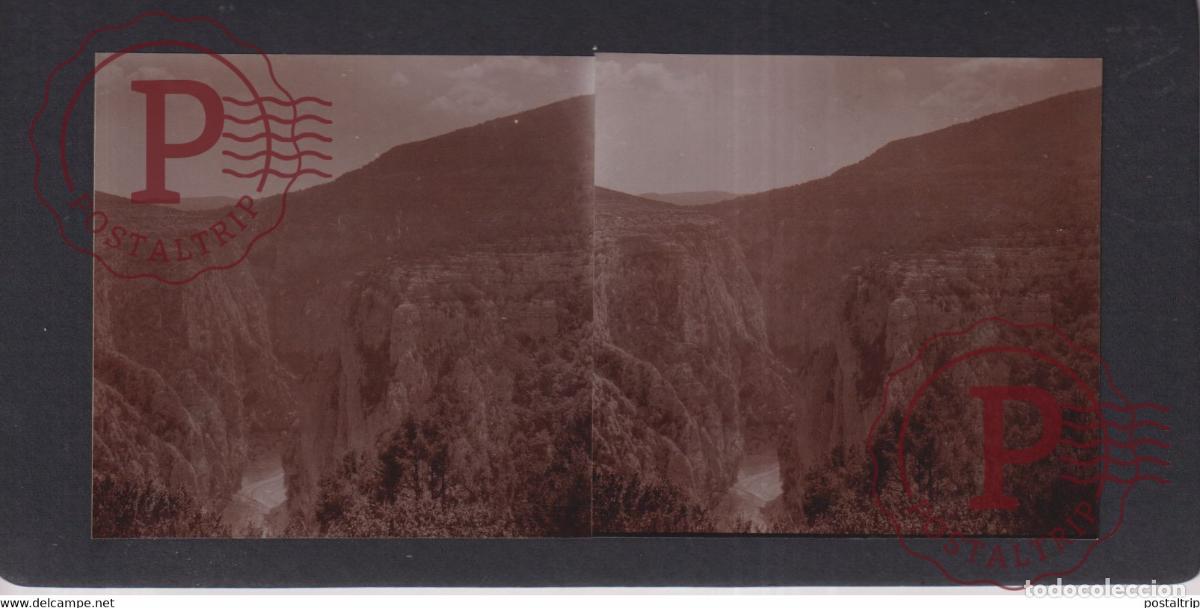 Fotograf&iacute;a antigua: Gorges du Verdon 04 Alpes de Haute Provence T H PETTIPHER FRANCE +-17*9CM ESTEREOSCOPICA STERE