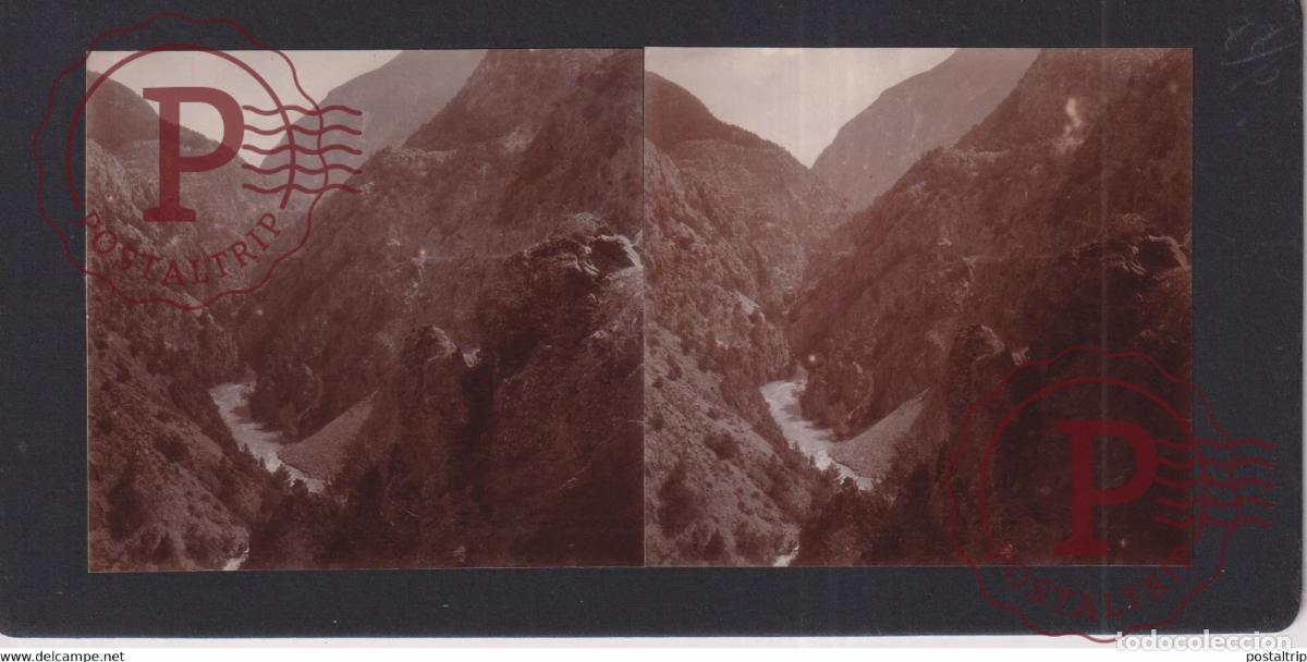 Fotograf&iacute;a antigua: Gorges de Daluis GUILLAUMES FRANCE +-17*9CM ESTEREOSCOPICA STEREOSCOPIC francestereo