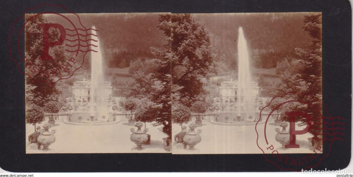 Photographie ancienne: K&ouml;nigl. Schloss Linderhof , Germany DEUTSCHLAND Baviera BAVARIA 1922 +-17*9CM ESTEREOSCOPICA STEREO