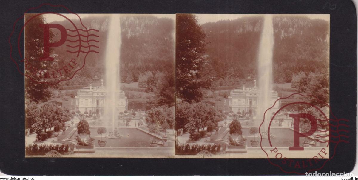 Photographie ancienne: K&ouml;nigl. Schloss Linderhof , Germany DEUTSCHLAND Baviera BAVARIA 1922 +-17*9CM ESTEREOSCOPICA STEREO