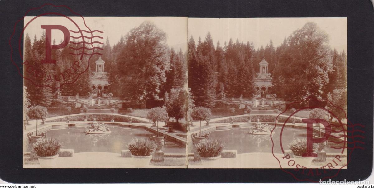 Photographie ancienne: K&ouml;nigl. Schloss Linderhof , Germany DEUTSCHLAND Baviera BAVARIA 1922 +-17*9CM ESTEREOSCOPICA STEREO