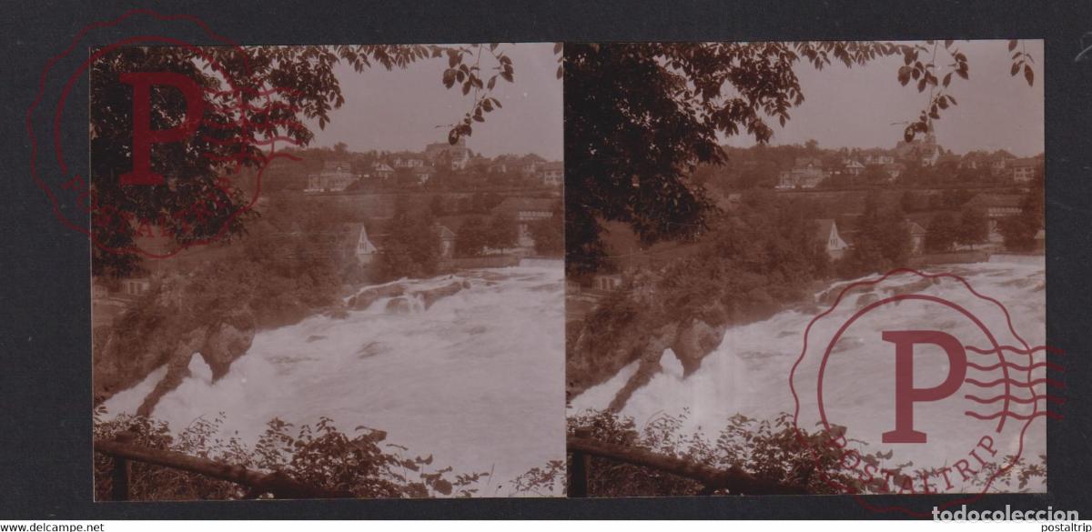 Photographie ancienne: Germany DEUTSCHLAND RHINEFALLS 1932 SUISSE SH Schaffhouse +-17*9CM ESTEREOSCOPICA STEREOSCOPIC fran
