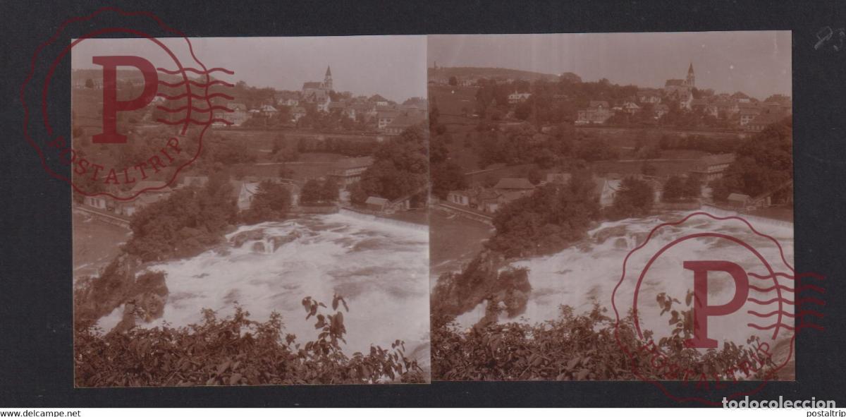 Photographie ancienne: Germany DEUTSCHLAND RHINEFALLS 1932 SUISSE SH Schaffhouse +-17*9CM ESTEREOSCOPICA STEREOSCOPIC fran