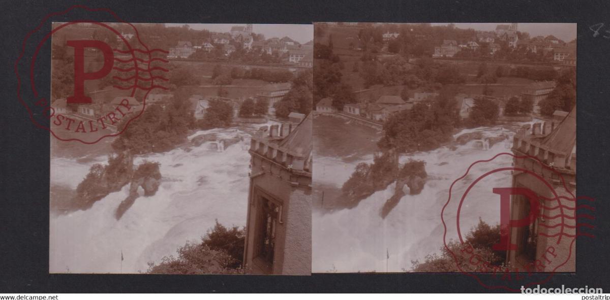 Photographie ancienne: Germany DEUTSCHLAND RHINEFALLS 1932 SUISSE SH Schaffhouse +-17*9CM ESTEREOSCOPICA STEREOSCOPIC fran