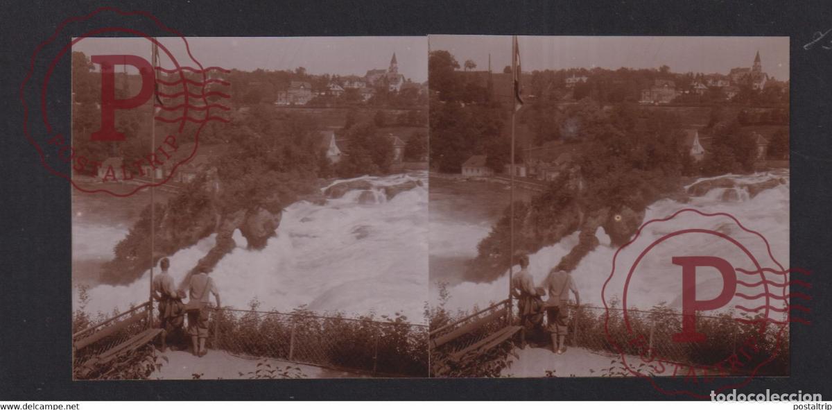 Photographie ancienne: Germany DEUTSCHLAND RHINEFALLS 1932 SUISSE SH Schaffhouse +-17*9CM ESTEREOSCOPICA STEREOSCOPIC fran