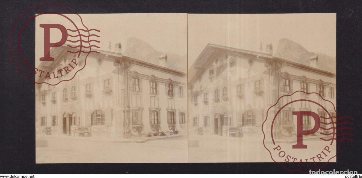 Photographie ancienne: OBERAMMERGAU BAVIERA Germany DEUTSCHLAND +-17*9CM ESTEREOSCOPICA STEREOSCOPIC francestereo