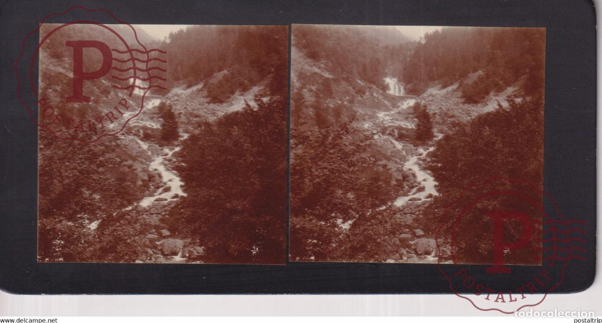 Photographie ancienne: 65 Hautes Pyr&eacute;n&eacute;es Cauterets CACCADE CHUTE FRANCE +-17*9CM ESTEREOSCOPICA STEREOSCOPIC francestere