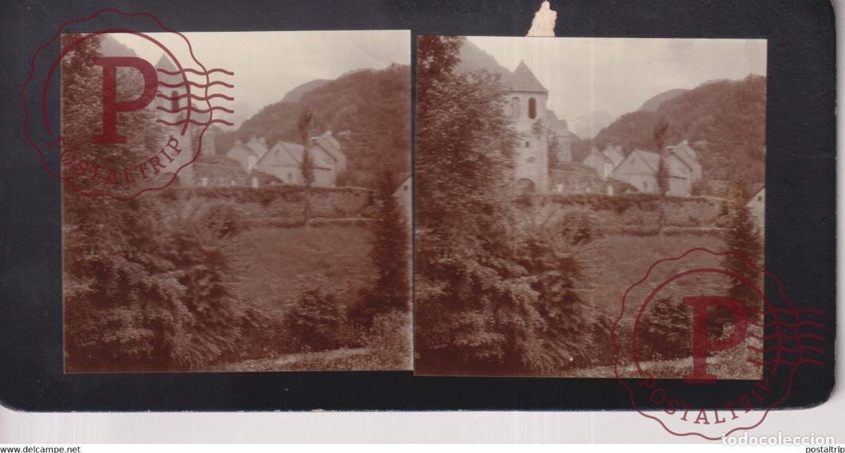 Photographie ancienne: GEDRE Route de Gavarnie 65 Hautes Pyr&eacute;n&eacute;es FRANCE +-17*9CM ESTEREOSCOPICA STEREOSCOPIC francestereo