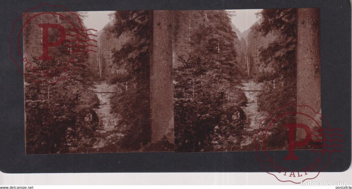 Photographie ancienne: Gorges du Fier 74 Haute Savoie FRANCE +-17*9CM ESTEREOSCOPICA STEREOSCOPIC francestereo