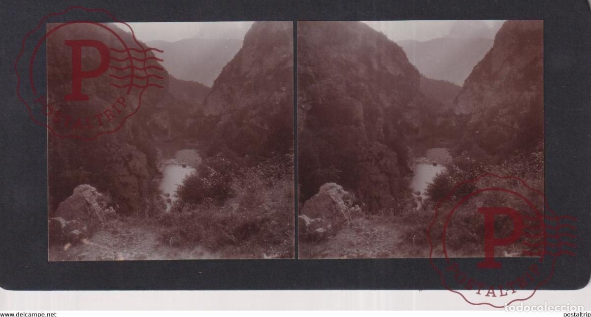 Antique Photography: Les Gorge du Fier 74 Haute Savoie FRANCE +-17*9CM ESTEREOSCOPICA STEREOSCOPIC francestereo
