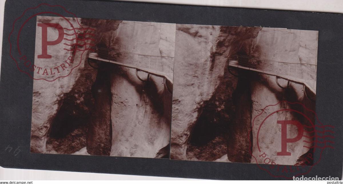 Antique Photography: Les Gorge du Fier 74 Haute Savoie +-17*9CM ESTEREOSCOPICA STEREOSCOPIC francestereo