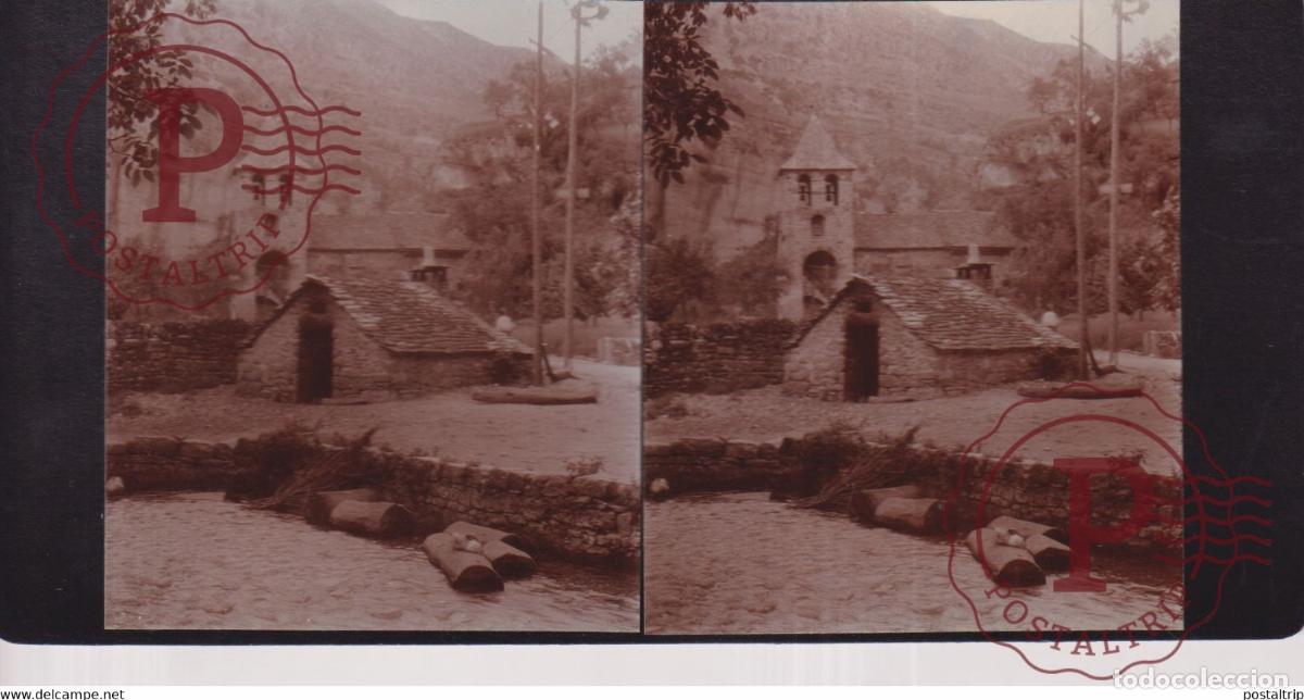 Antique Photography: ST SAINT CHELY DU TARN 48 Loz&egrave;re EGLISE FOUR DE PAIN FRANCE +-17*9CM ESTEREOSCOPICA STEREOSCOPIC f