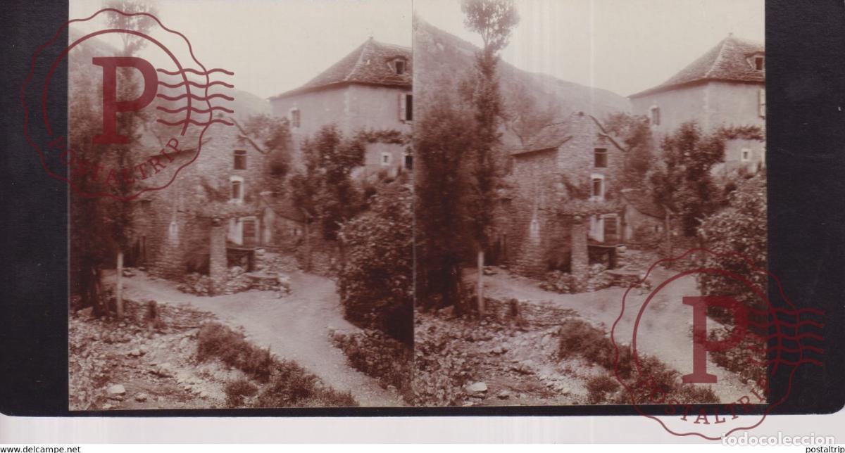 Antique Photography: ISPAGNAC 48 Loz&egrave;re GORGE DU TARN FRANCE +-17*9CM ESTEREOSCOPICA STEREOSCOPIC francestereo