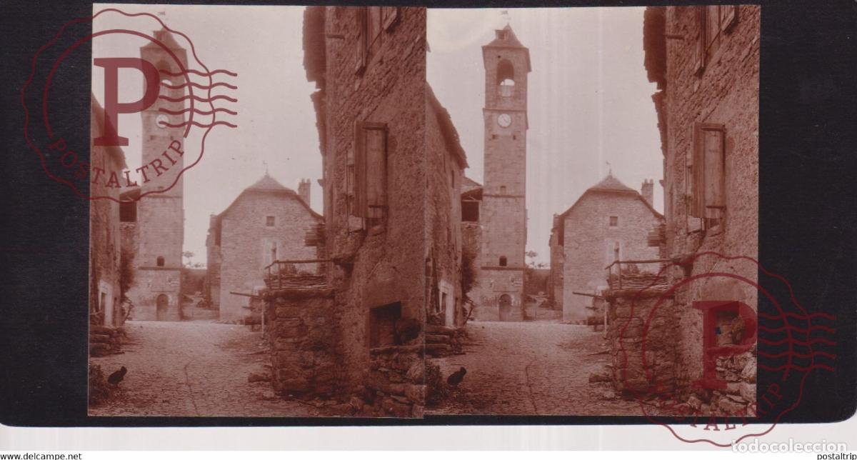 Photographie ancienne: 19] Corr&egrave;ze la tour de lhorloge 1911 FRANCE +-17*9CM ESTEREOSCOPICA STEREOSCOPIC francestereo