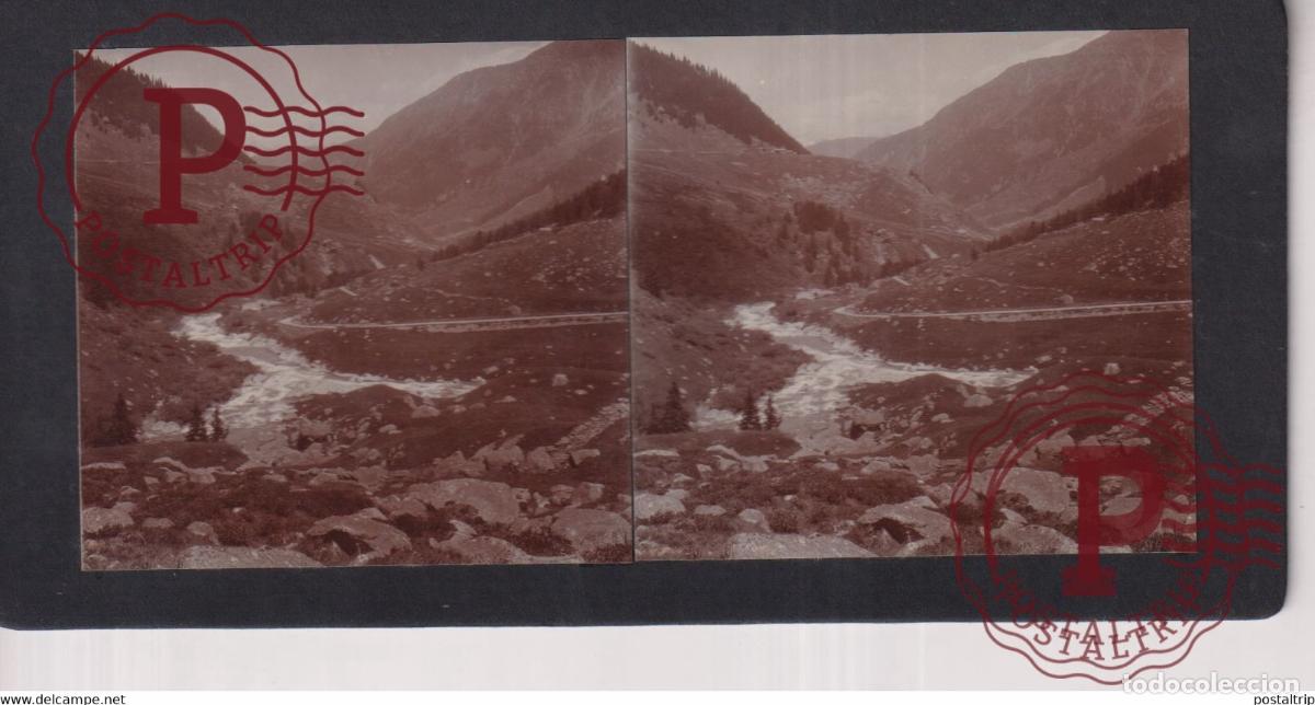 Fotograf&iacute;a antigua: SUISSE GR Grisons RHINE VALLEY +-17*9CM ESTEREOSCOPICA STEREOSCOPIC francestereo