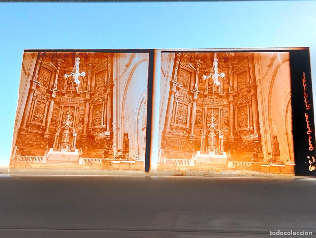 Fotograf&iacute;a antigua: MEDINA DE RIOSECO VALLADOLID VISTA ESTEREOSCOPICA EN CRISTAL 5,8 X 13 CM